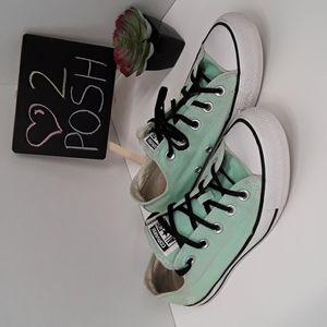 Converse Baby Blue/Teal Distressed Low Top Sz 6